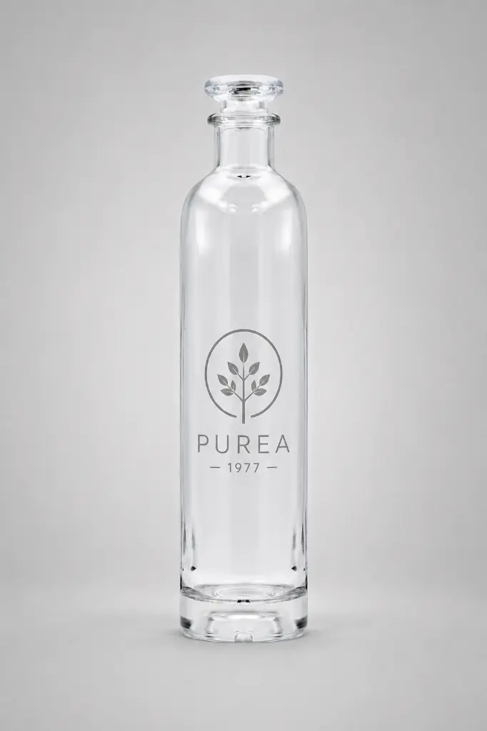 Botella de cristal alta BOTIK con tapón transparente