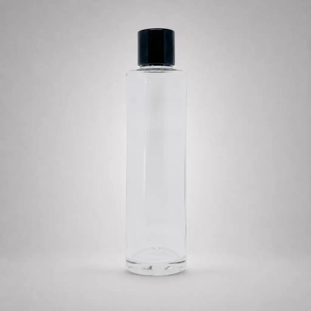 Botella de cristal BALI con tapón alto negro