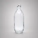Botella de cristal CLOUD con tapón plateado o negro.