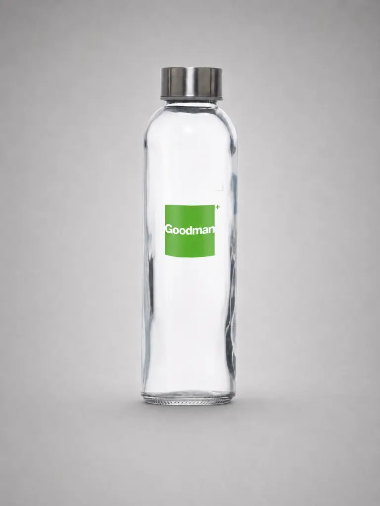 Botella de cristal MAE transparente o colores, tapón rosca