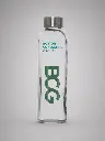 Botella de cristal MAE transparente o colores, tapón rosca
