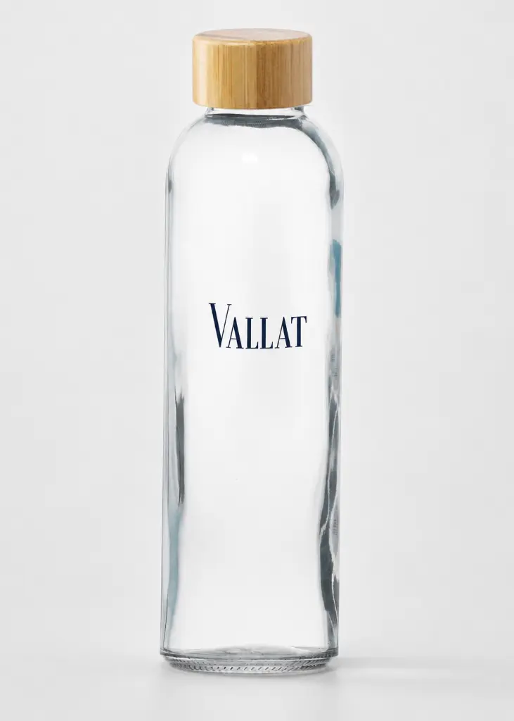 Botella de cristal MAE transparente o colores, tapón rosca