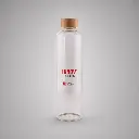 Bouteille en verre borosilicate transparent 1L avec bouchon en bois MAE LARGA
