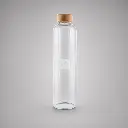 Bouteille en verre borosilicate transparent 1L avec bouchon en bois MAE LARGA