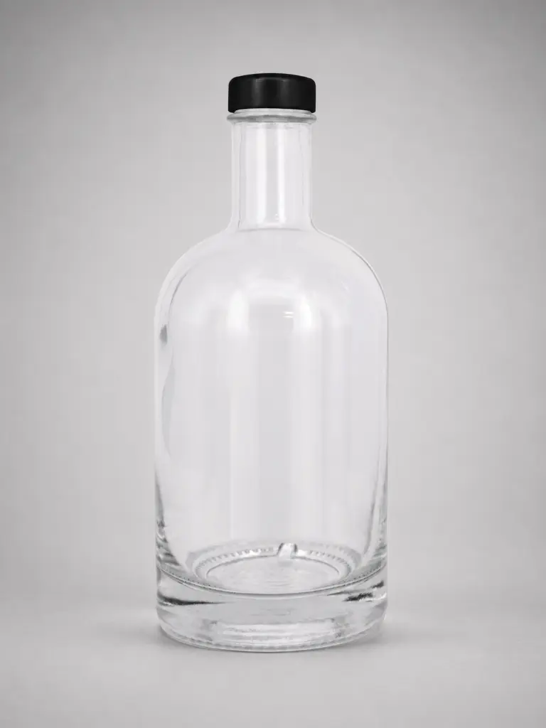 Botella de cristal NOCTURNE con tapón plateado o negro