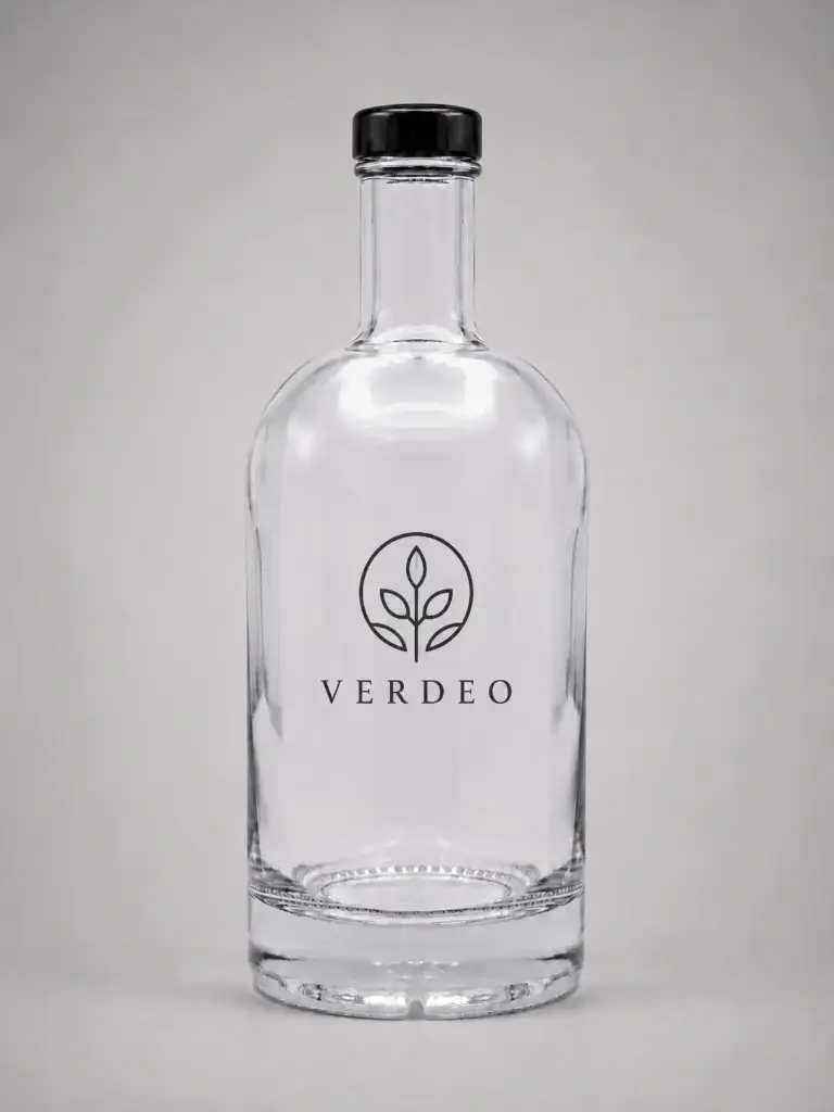 Botella de cristal NOCTURNE con tapón plateado o negro