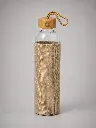 Botella de vidrio NATURE 55 con protección y tapón bambú