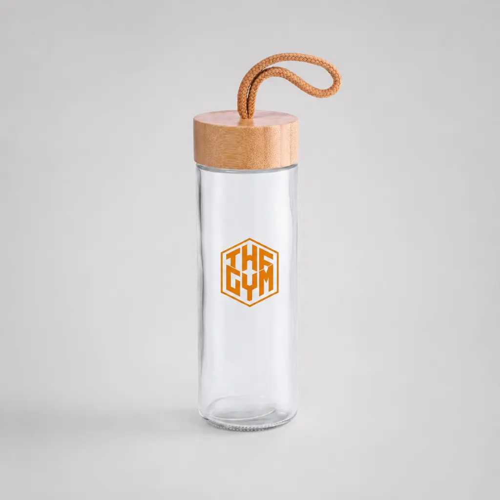Botella de cristal y tapón de bambú ZEN SMALL de 420 ml