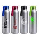 Gourde en métal argenté de 650 ml avec bouchon coloré TUPI. 