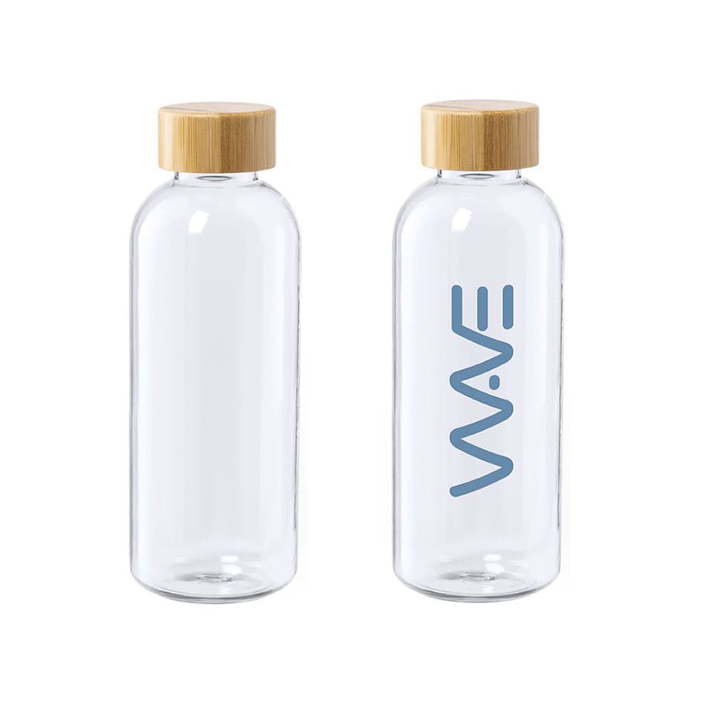 Transparente 600-ml-Flasche aus rPET, recyceltem PET SKAT. 