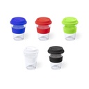 DRACO Bicchiere 350 ml trasparente,banda,tappo in silicone.