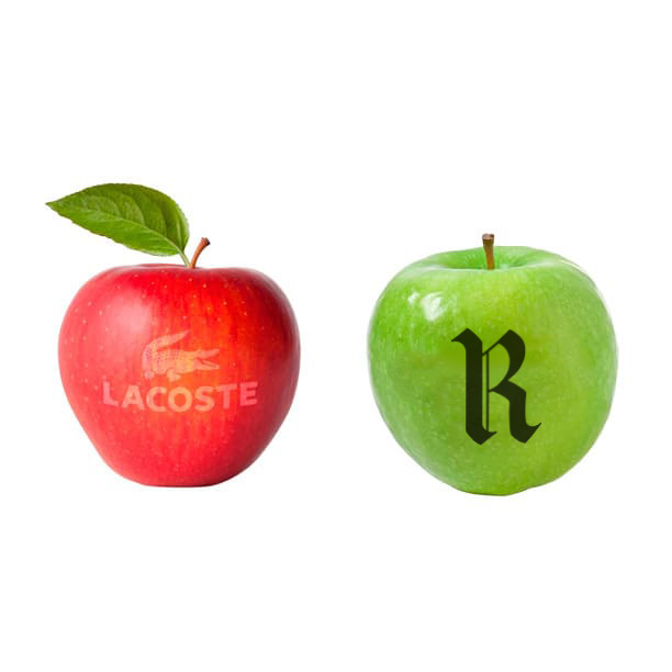 Personalisierter frischer Apfel 