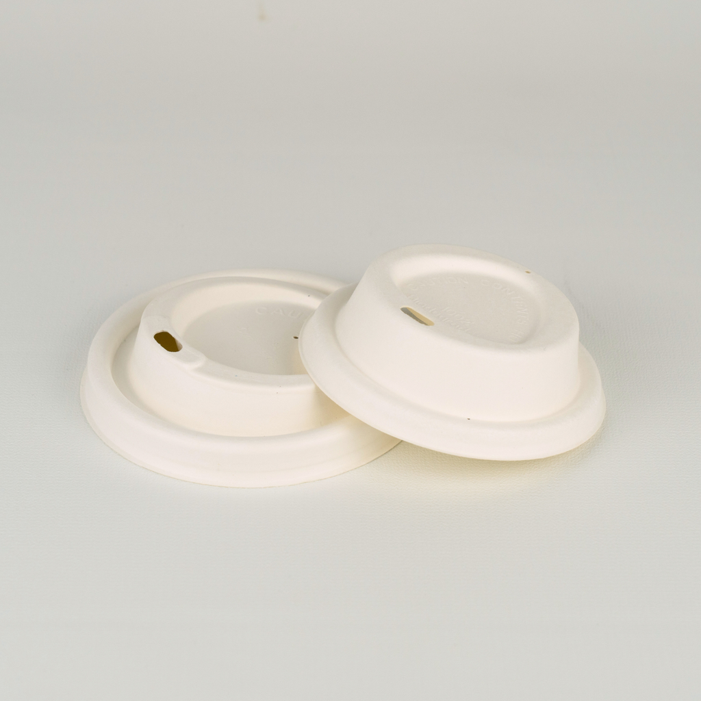 Tapa  de bagazo ecológica para vasos de cartón