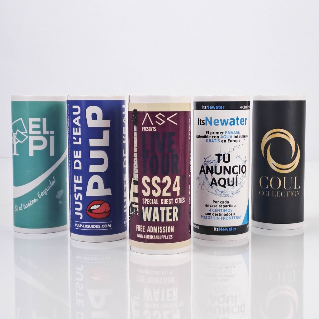 Lattina d'acqua personalizzata in cartone 25cl