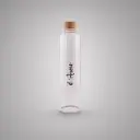 1l Borosilicate transparent glass bottle with wooden cap MAE LARGA