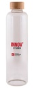 Bottiglia in vetro borosilicate trasparente da 1L con tappo in legno MAE LARGA