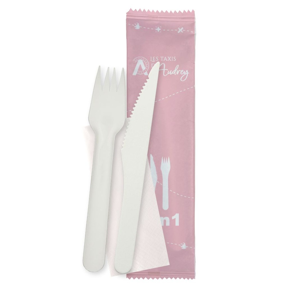 Set posate di carta composto da 3 componenti