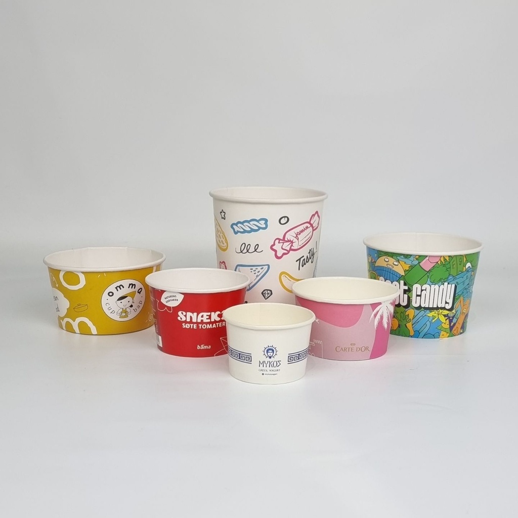 Custom cardboard ice cream cups and food containers