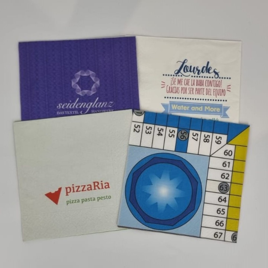  Personalized 33x33 white table napkin in full color