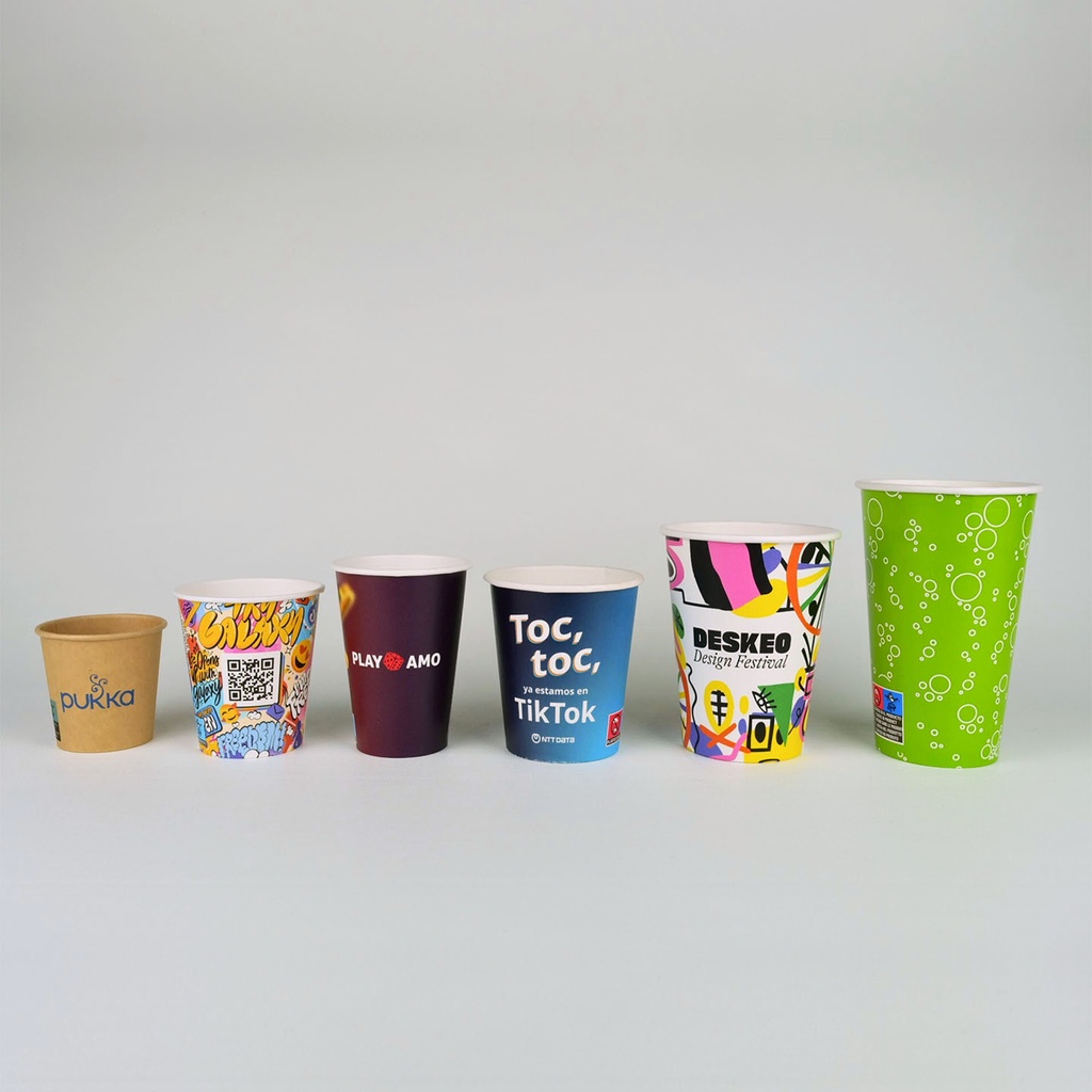 Vaso de cartón clásico con interior PE