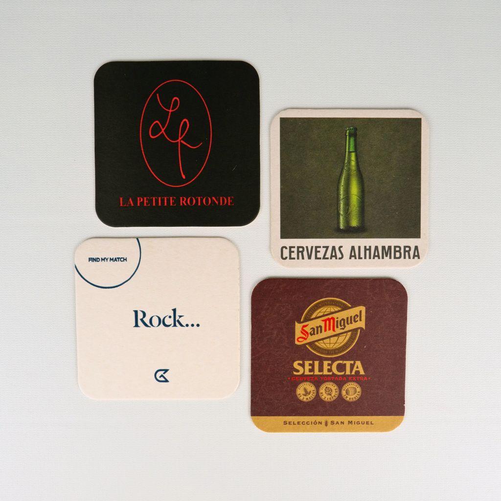 Sottobicchiere quadrato personalizzato 93 mm fronte-retro