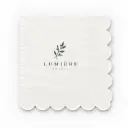 Serviette cocktail blanche festonnée 24x24 cm