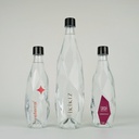 Healsi glass water bottle, personalized with full color label