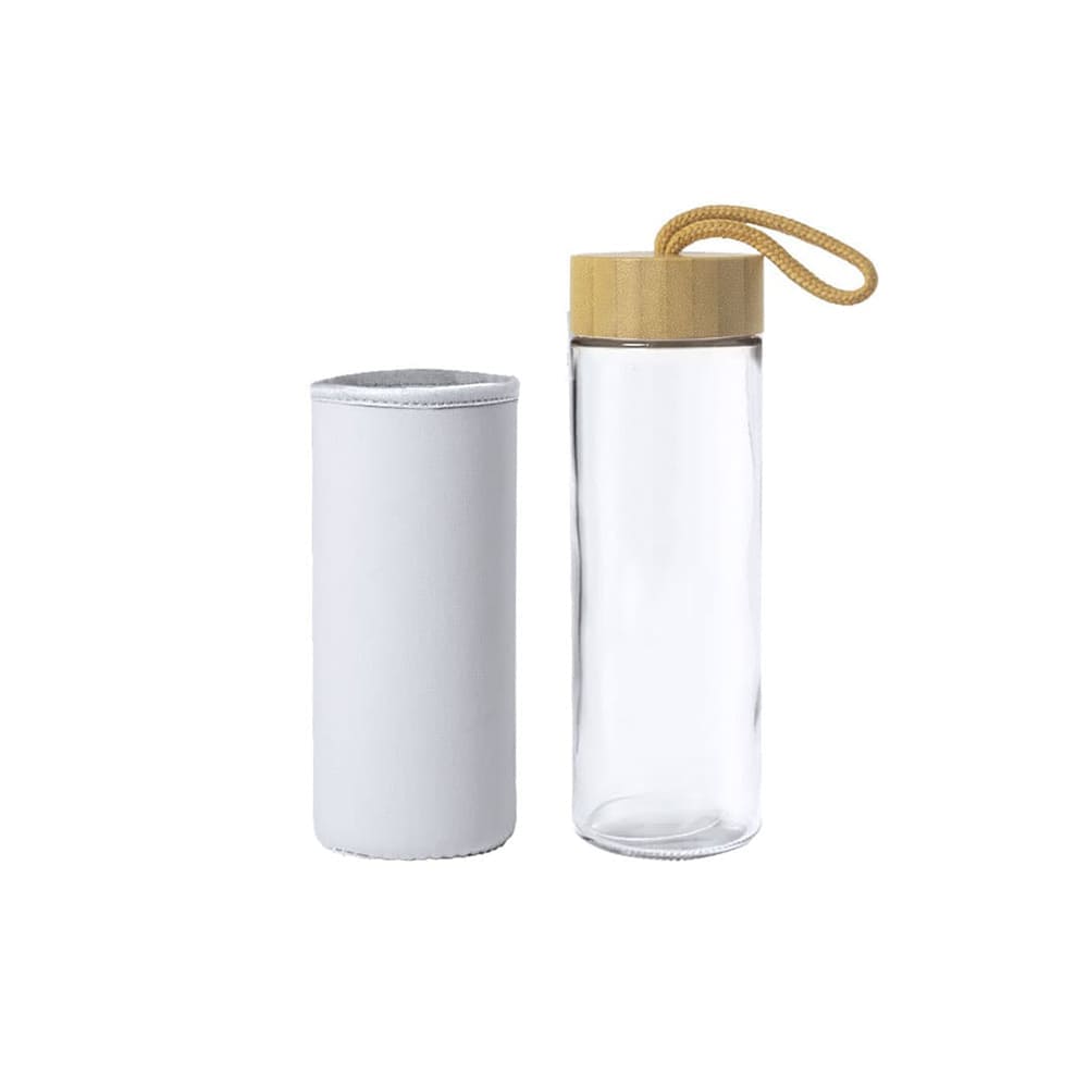 Bouteille en verre de 530 ml avec bouchon en bambou ZEN 53.