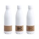 Bottiglia in metallo bianca 750 ml fascia in sughero REVA. 