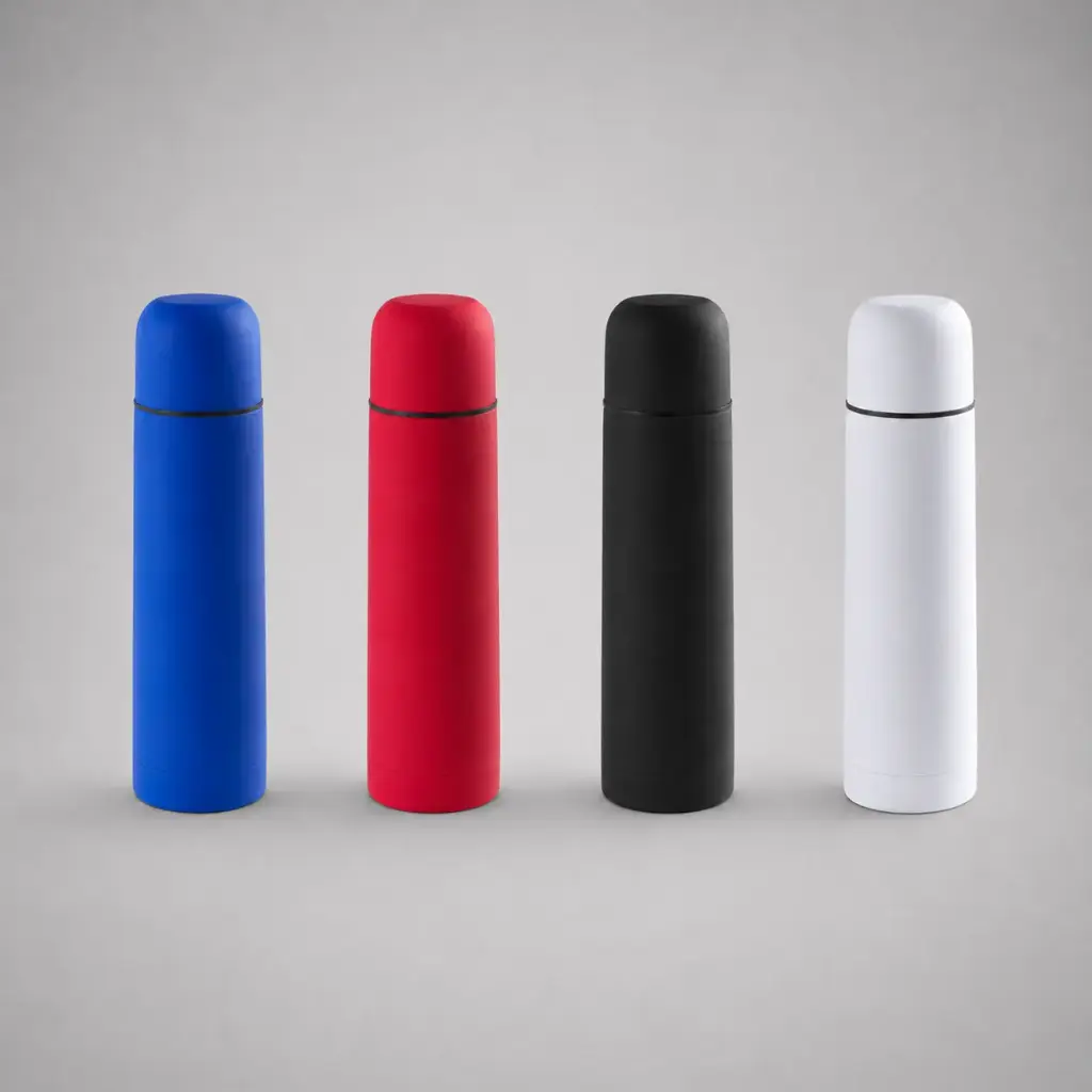 Termo de 500 ml HUNOR en colores mate (Color negro, Impresión directa, 1 color