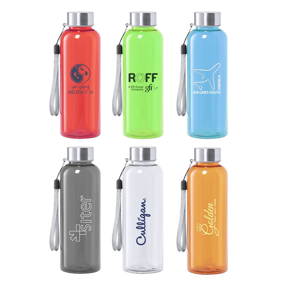 Bouteille en plastique colorée 500ml bouchon en acier GIZMO. 