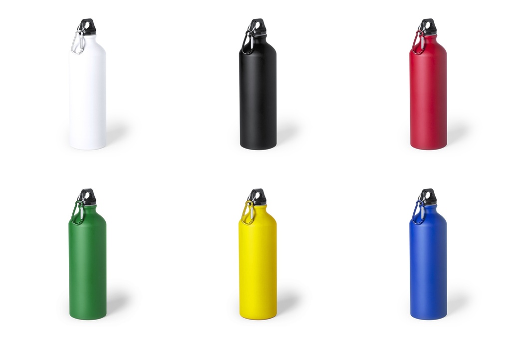 Large 800 ml metal bottle with carabiner DELIA. 