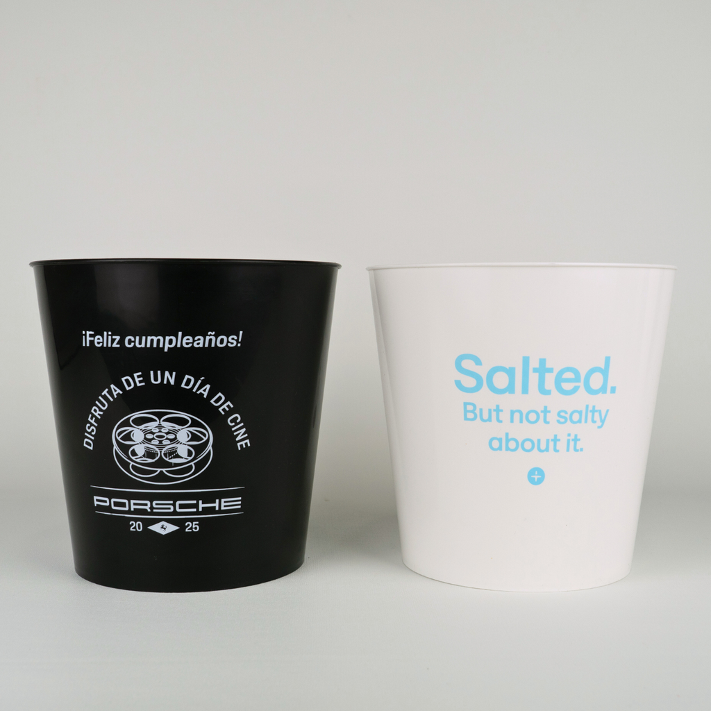 Reusable personalised popcorn bucket