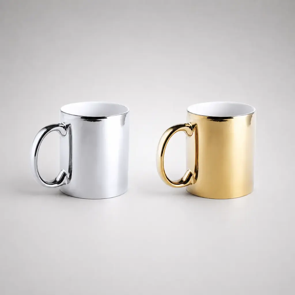Keramikbecher mit goldener oder silberner Oberfläche NAIR 350ml