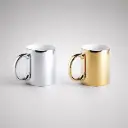 Ceramic mug with gold or silver finish NAIR. 350ml