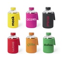 Bouteille en verre 540 ml et protection souple colorée FUNI.