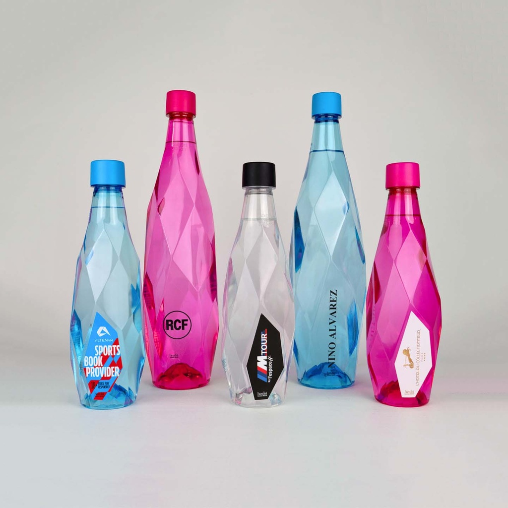 Botella de agua de plástico de colores personalizada Healsi. 