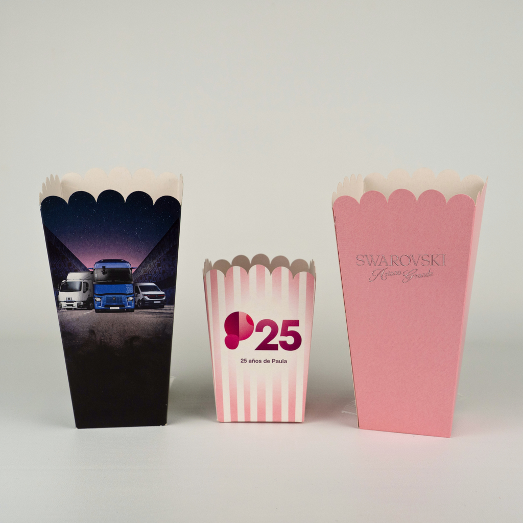 Personalised self-assembly popcorn cup