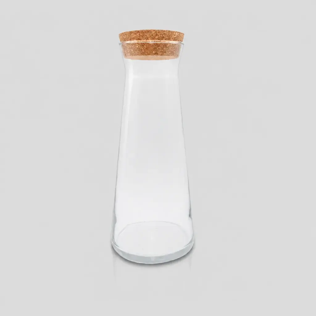 Botella de cristal con tapón de corcho ROPER NEW de 1 l.