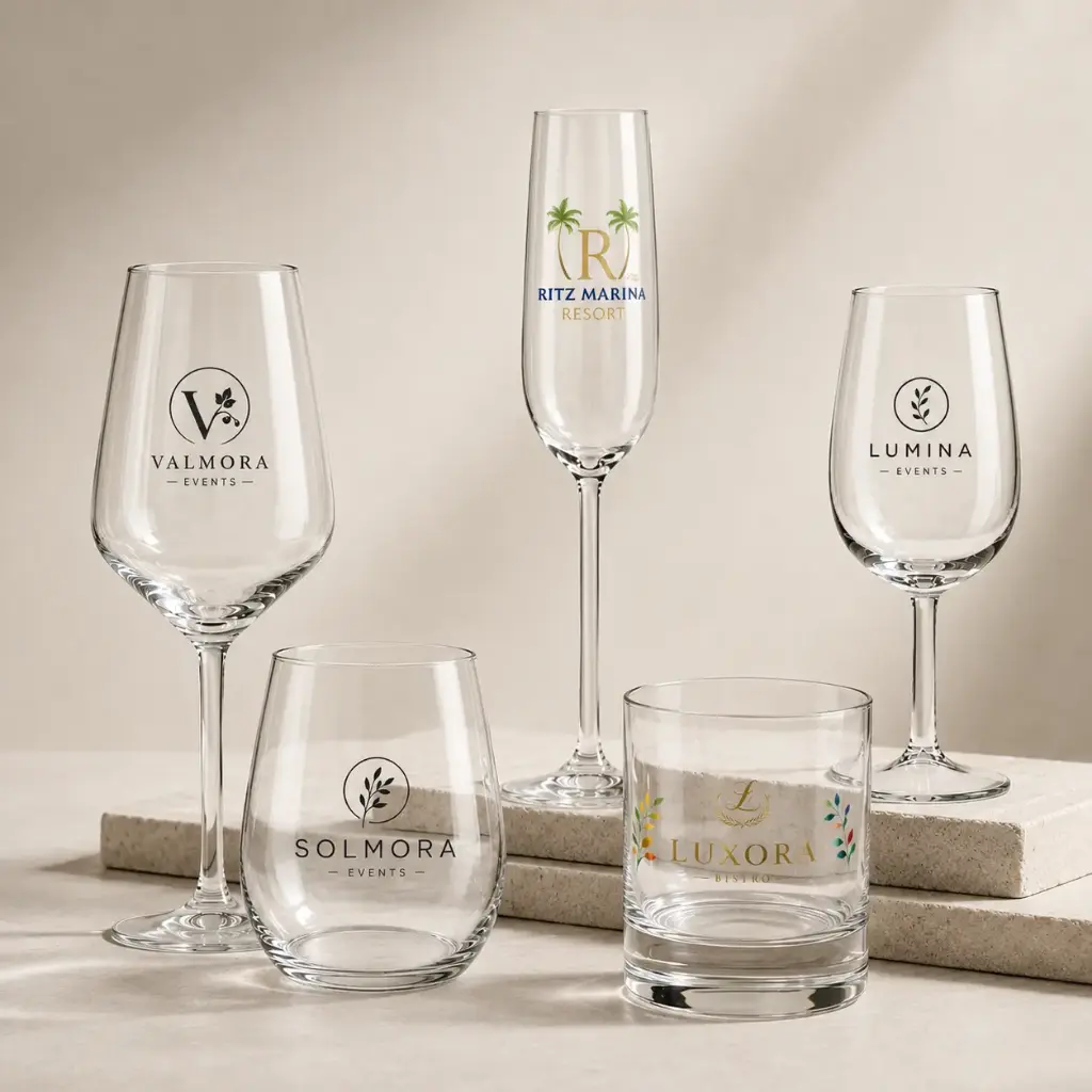 Personalzied crystal glasses and goblets